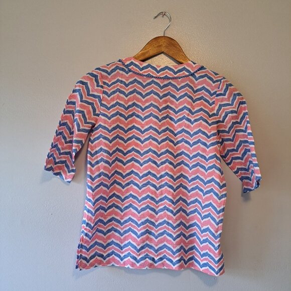 Vineyard Vines Girls Whale Tail Chevron Tunic Swim Cover Up Blouse Sz XSmall - Picture 6 of 11
